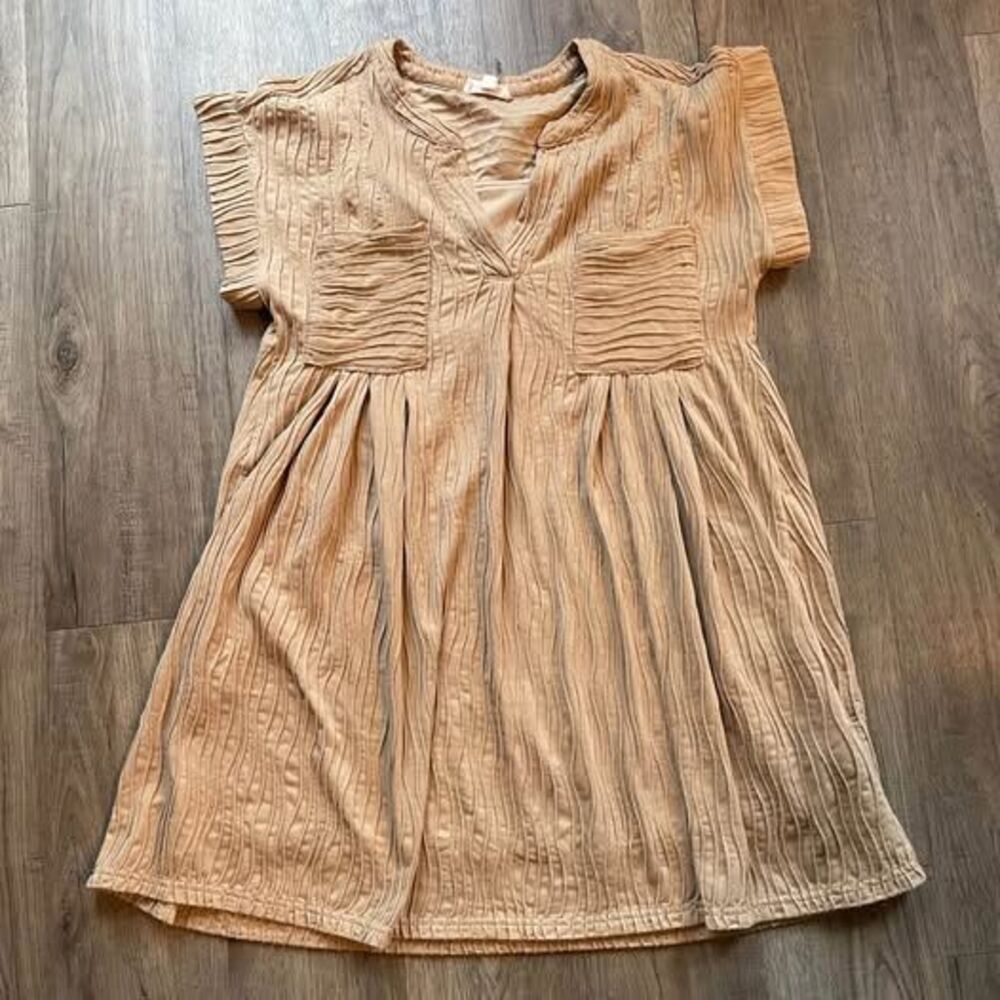 Entro Tan Textured Dress Size S